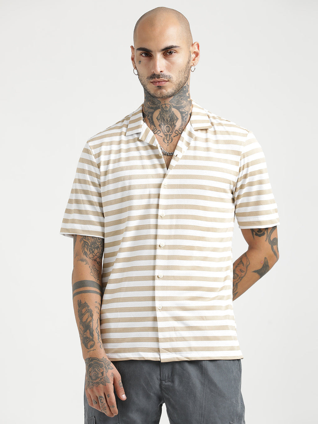 Relaxed Knit Shirt Beige