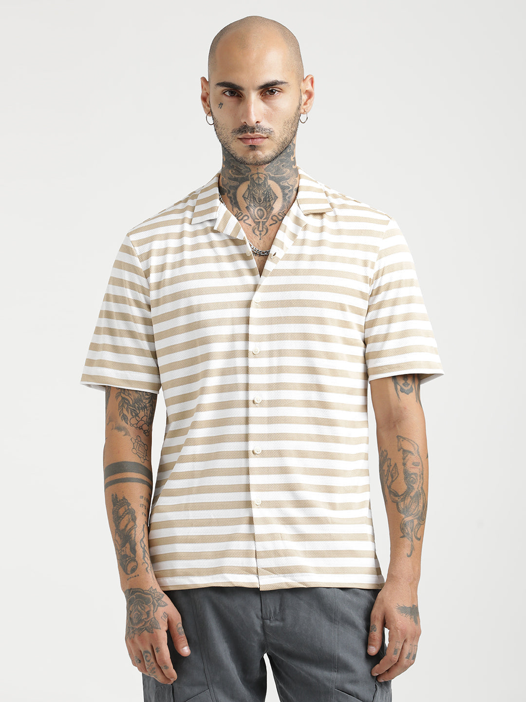 Relaxed Knit Shirt Beige