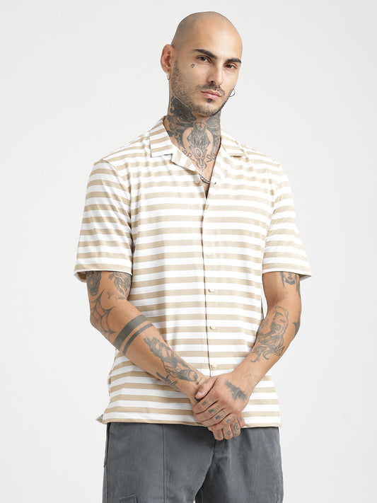 Relaxed Knit Shirt Beige
